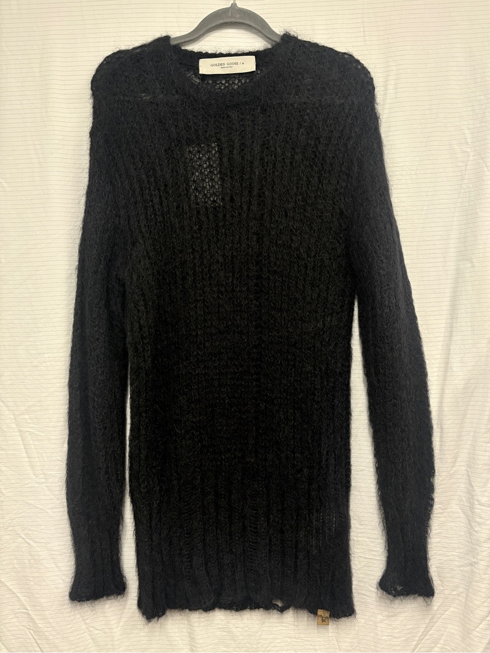 Golden Goose Black Mohair Open Knit Crewneck Sweater sz Medium. BRAND NEW W Tags
